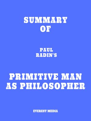 cover image of Summary of Paul Radin's Primitive Man as Philosopher